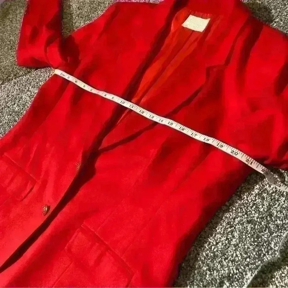 Vintage Pendelton Women's Red Blazer 100% Virgin Wool Size 14 Lined, Buttons - Picture 7 of 16